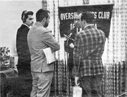 Richard Nixon at the microphone for a talk in the Williams Room.